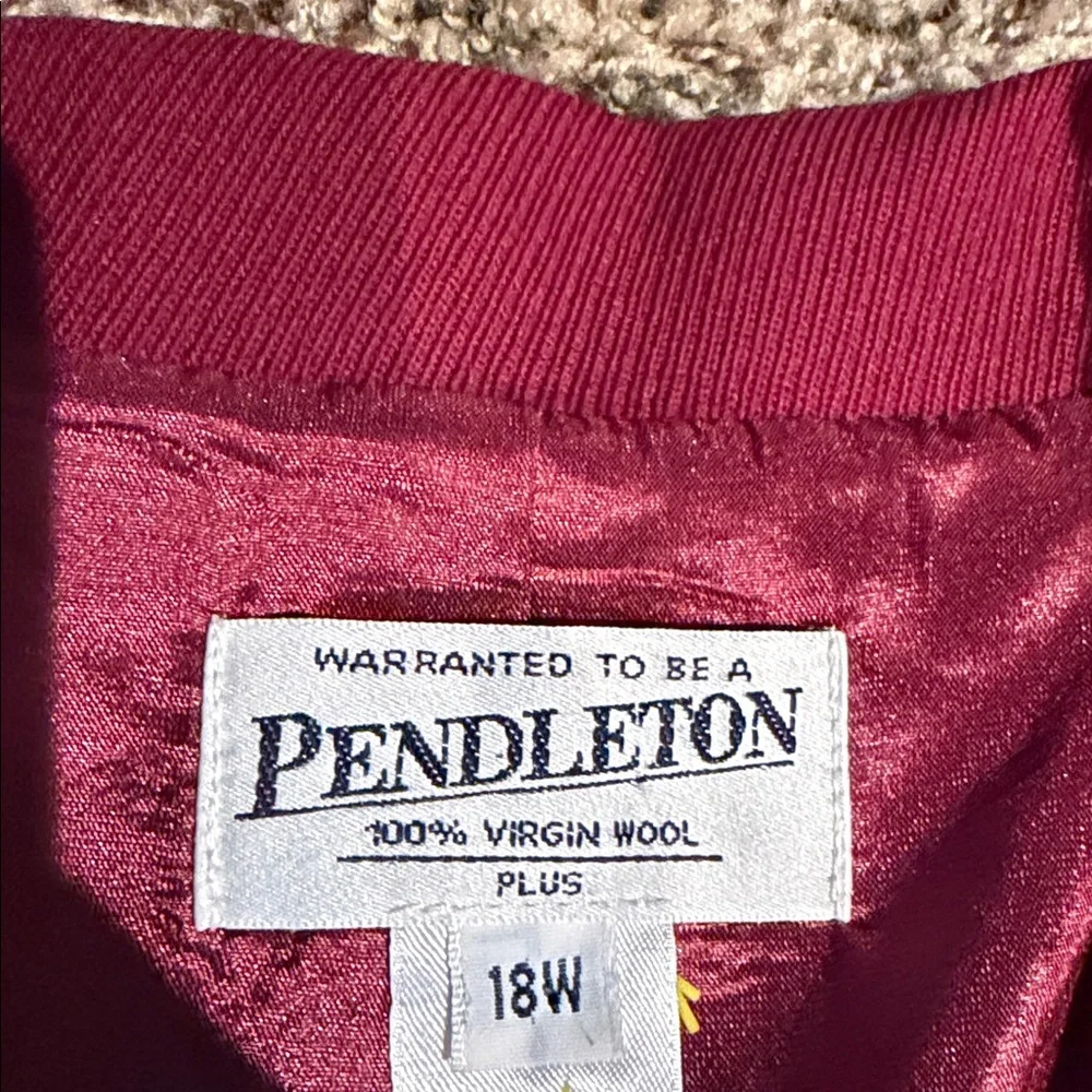 Pendleton Women's Vintage Red 3-Button Long Blazer Jacket 100% Wool size 18W - Picture 2 of 7